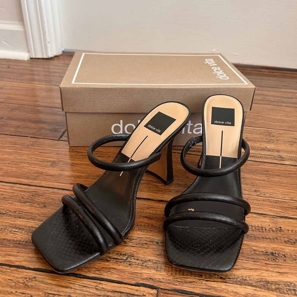 Dolce Vita Black Women's Heeled Sandals - Size 8.5